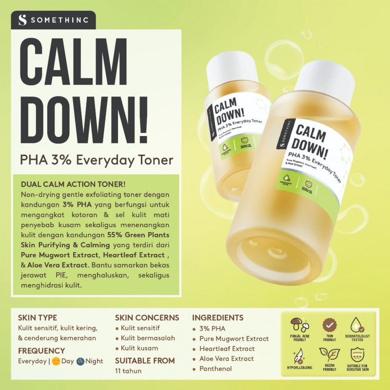 SOMETHINC Calm Down! PHA 3% Everyday Toner - Somethinc